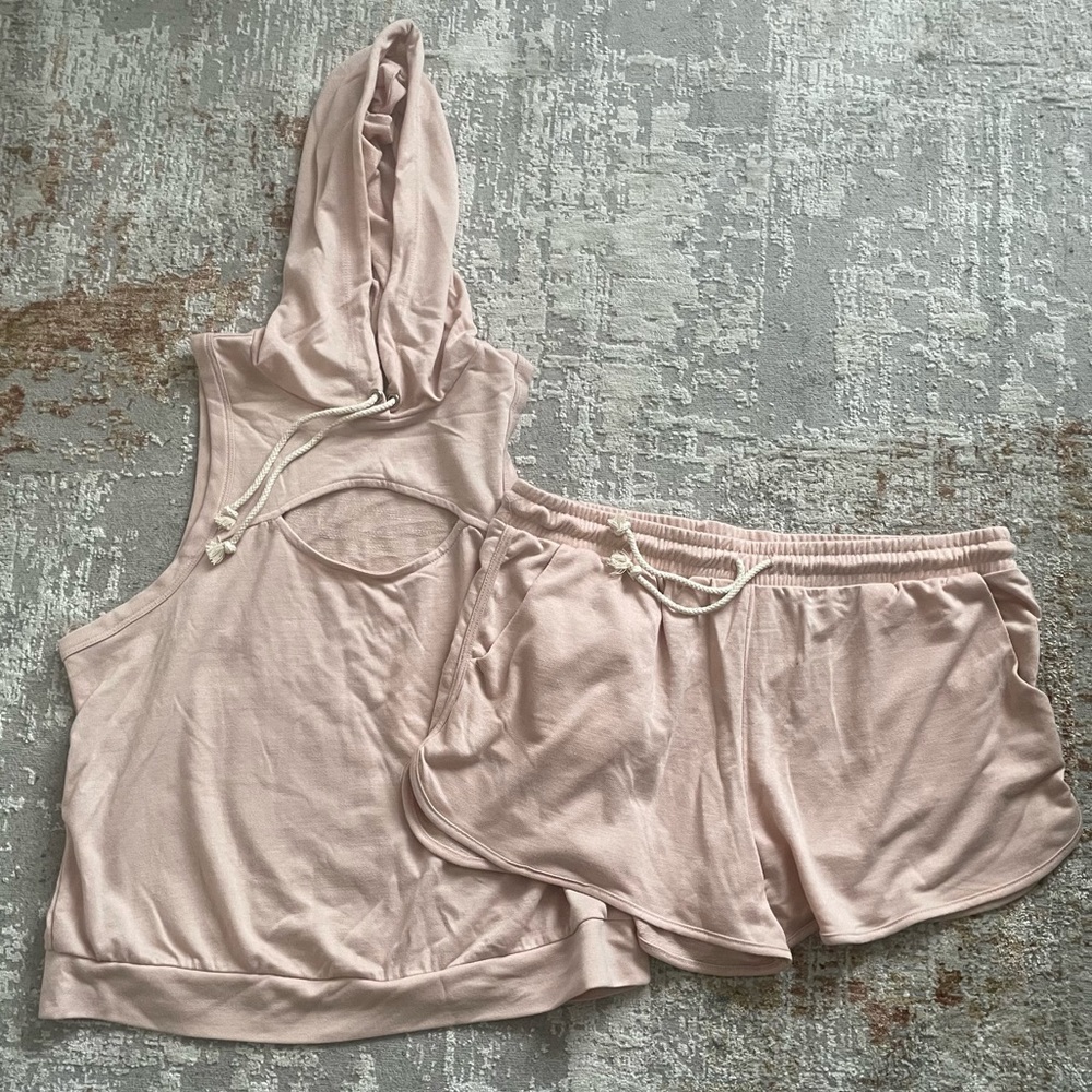 Meraki pale pink short set